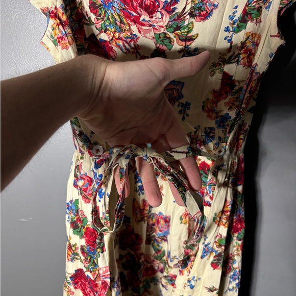 April Cornell Floral Knee Length Tie Back Dress Size XXS - Picture 5 of 5